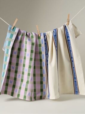 New! NWT Anthropologie Margot Jacquard Dish Towel. Set of two in Multi colors.
